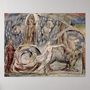 Beatrice talar med Dante av William Blake Poster