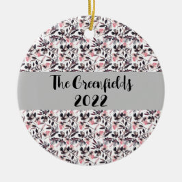 Beatrice Watercolor Blommigt Anpassningsbar Helgda Julgransprydnad Keramik