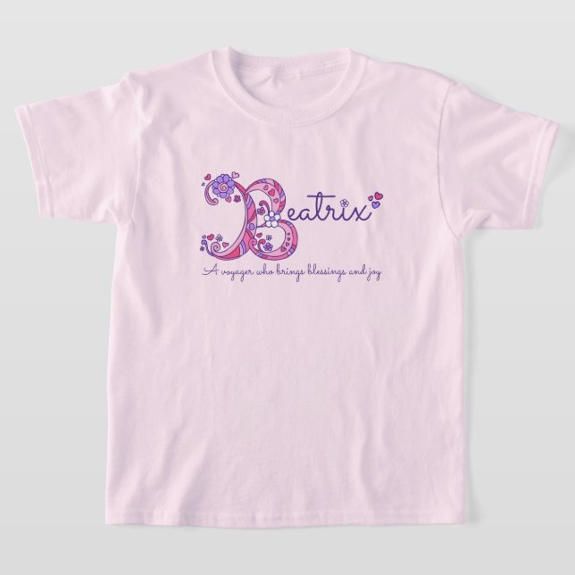 Beatrix-flickor B namn betyder monogramskjorta Tee (Laydown)