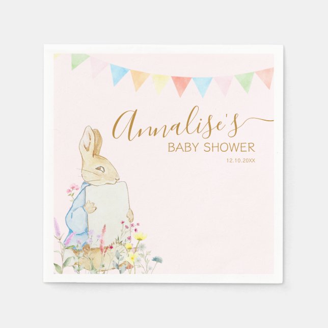 Beatrix Peter, Rabbit Woodland Baby Shower Pappersservett (Framsidan)