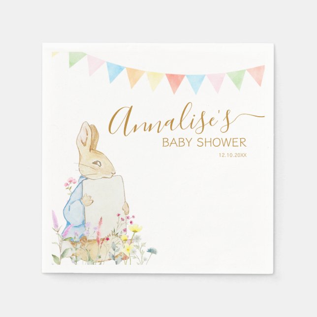 Beatrix Peter, Rabbit Woodland Baby Shower Pappersservett (Framsidan)