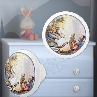Beatrix Potter Bunny Family Ceramic Knob Knopp