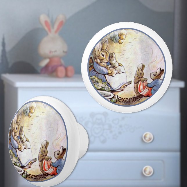 Beatrix Potter Bunny Family Ceramic Knob Knopp (Skapare uppladdad)