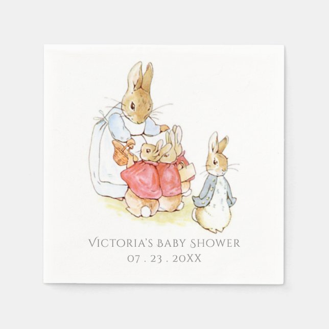 Beatrix Potter Bunny Rabbit Baby Shower Pappersservett (Framsidan)