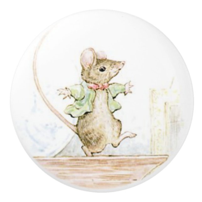 Beatrix Potter, Cute Mouse, Ceramic Knob Knopp (Framsidan)