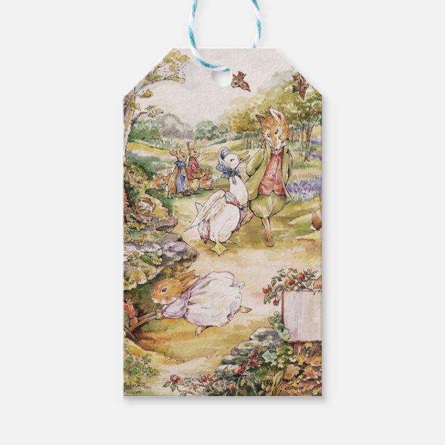 Beatrix Potter Cute Peter och Friends Presentetikett (Framsidan)
