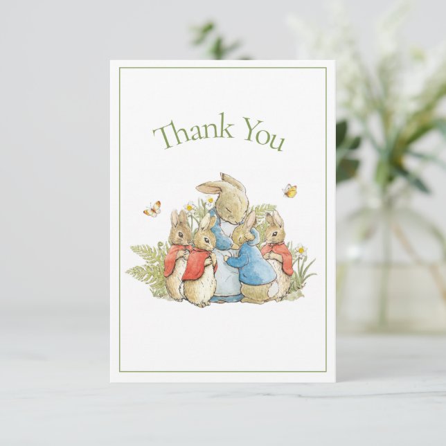 Beatrix Potter Grönt Pojke Girl Shower Tack Kort (Stående Fram)