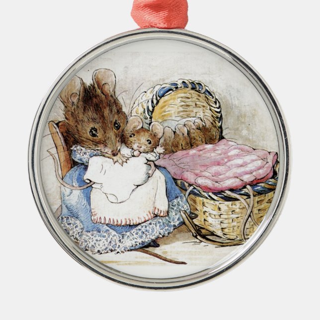 Beatrix Potter, Hunca Munca, Mor Mouse Julgransprydnad Metall (Framsidan)