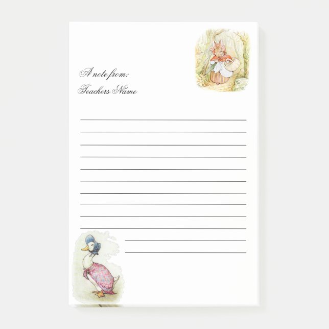 Beatrix Potter,Jemima Puddle Anka Fru Rabbit Post-it Block (Framsida)