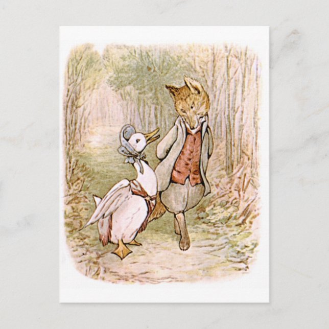 Beatrix Potter, Jemima Puddle Duck, Mr. Tod Vykort (Framsida)
