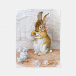 Beatrix potter: Kaninflicka som dricker Tea Fleecefilt