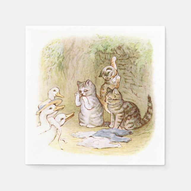 Beatrix Potter, Kittens, Ankor, Anpassningsbar Pappersservett (Framsidan)
