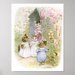 Beatrix Potter Kittens Mor Garden Poster