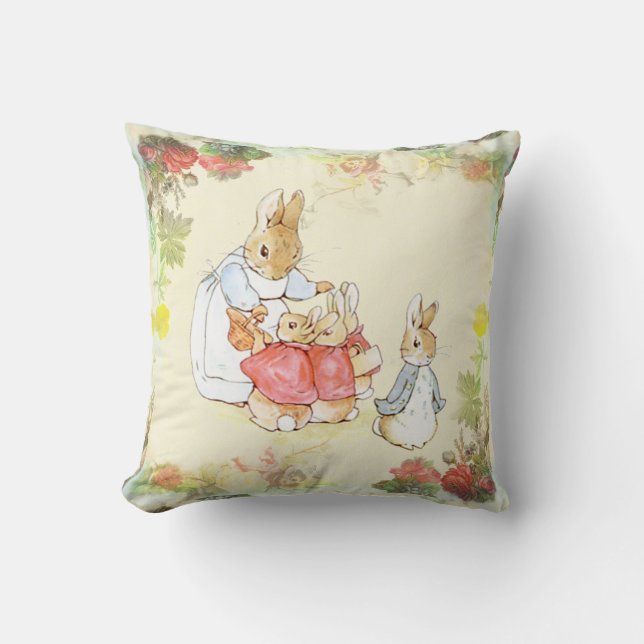 Beatrix Potter, Mor Bunny, Baby Shower. Kudde (Framsida)