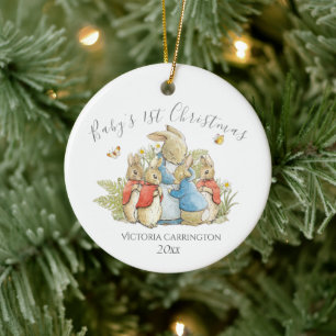 Beatrix Potter Peter Rabbit Baby:s första jul Julgransprydnad Keramik