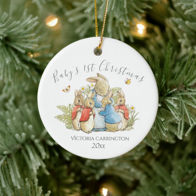 Beatrix Potter Peter Rabbit Baby:s första jul Julgransprydnad Keramik (Träd)
