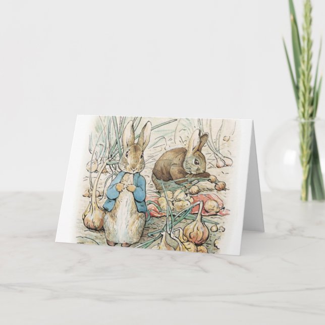 Beatrix Potter Peter Rabbit och Benjamin Bunny Kort (Framsida)