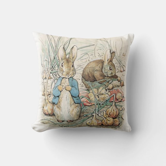 Beatrix Potter Peter Rabbit och Benjamin Bunny Kudde (Framsida)