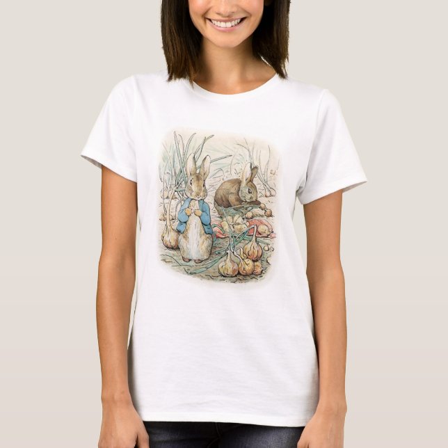 Beatrix Potter Peter Rabbit och Benjamin Bunny T Shirt (Framsida)