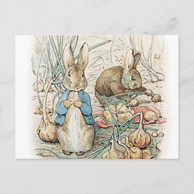 Beatrix Potter Peter Rabbit och Benjamin Bunny Vykort (Framsida)