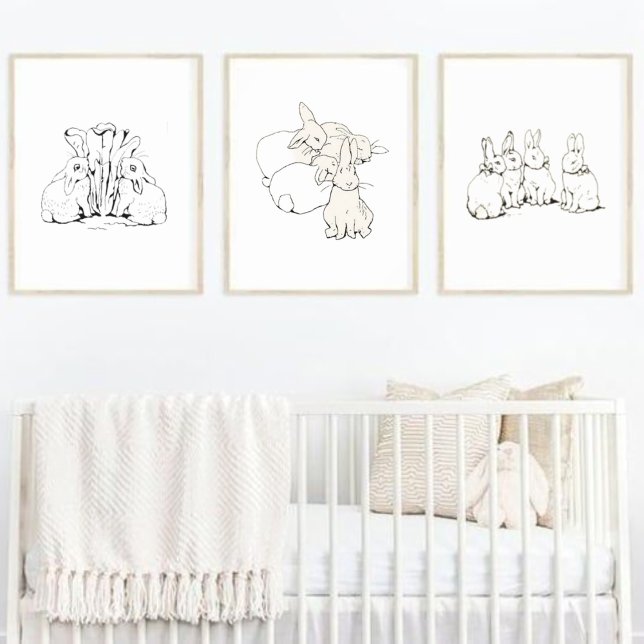 Beatrix Potter Simple Bunny Sketch Nursery Poster (Skapare uppladdad)