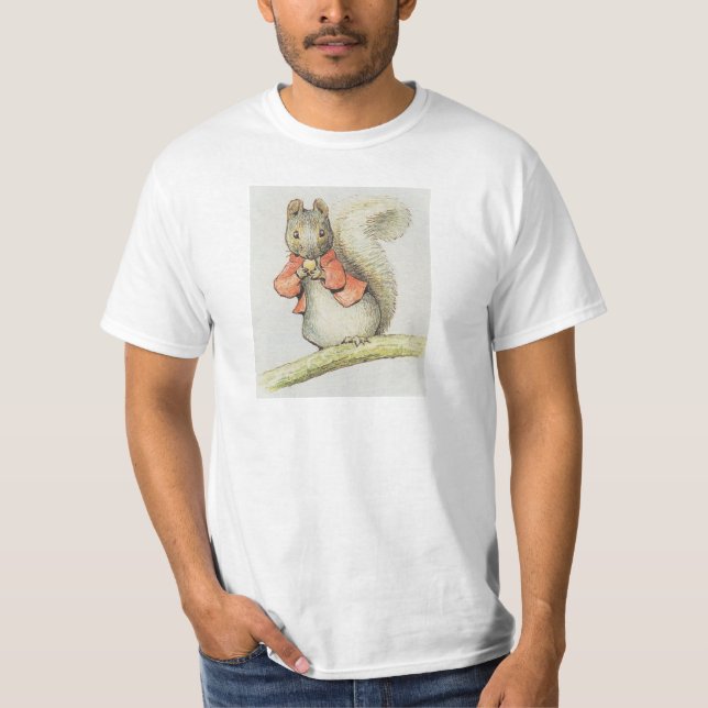 Beatrix Potter Squirrel Teckning T Shirt (Framsida)