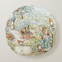 Beatrix Potter Storybook Characters Garden Rund Kudde