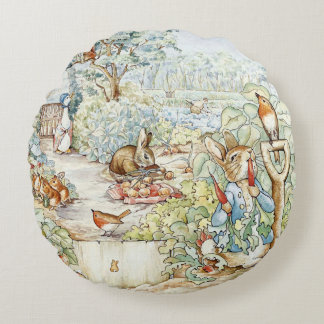 Beatrix Potter Storybook Characters Garden Rund Kudde