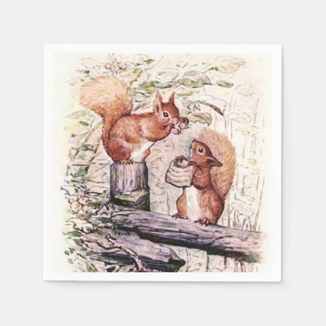 Beatrix Potter Tale of Squirrel Nutkin Pappersservett (Framsidan)
