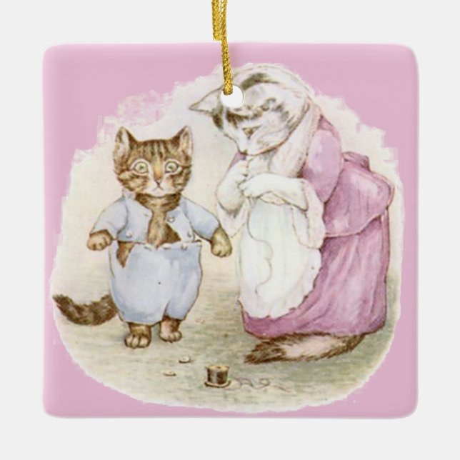 Beatrix Potter Tom Kitten Jemima Puddle Anka Julgransprydnad Keramik (Framsida)
