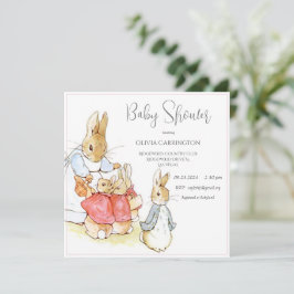 Beatrix Potter Vintage Rosa Baby Shower Inbjudningar