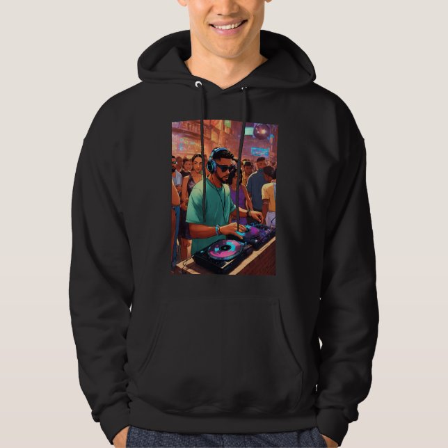 "Beats in Black: DJ-Inspired Sweater" Hoodie (Framsida)
