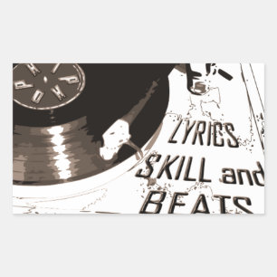 BEATS SKILL LYRICS-POSTSPELARE REKTANGULÄRT KLISTERMÄRKE