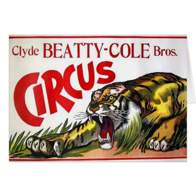 Beatty Cole Circus Hälsningskort (Framsidan Horizontal)