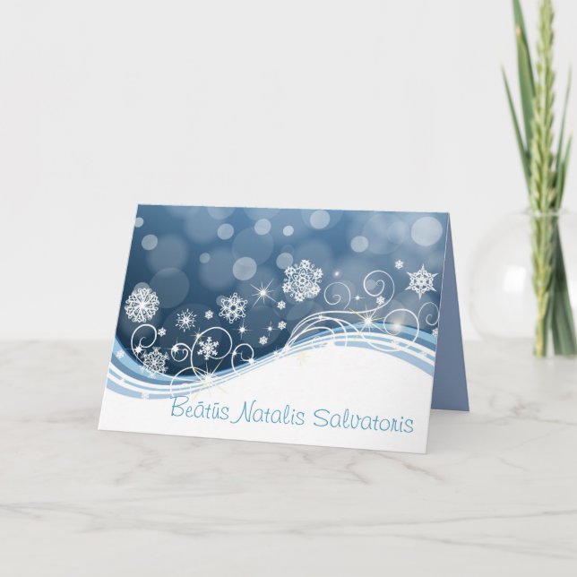 Beatus Natalis Salvatoris-Helgdag Card Kort (Framsida)