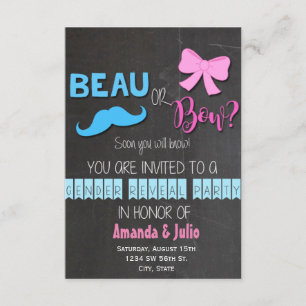 Beau- eller Bow-Gender Inbjudningar