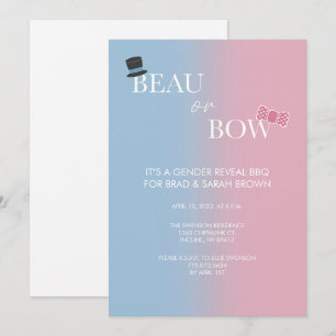 Beau eller Bow Gender Reveal Party-inbjudan Meddelande