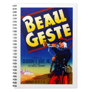 Beau Geste-etikett Anteckningsbok Med Spiral