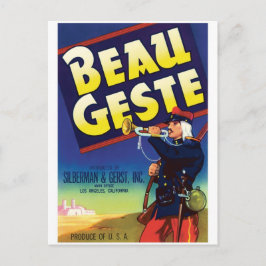 Beau Geste Los Angeles California Vintage Label Vykort