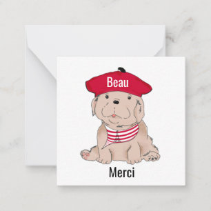 Beau Merci Note Cards 2.5x2.5 Anteckningskort