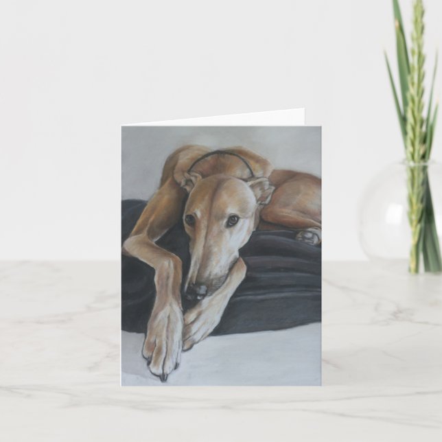 Beau of the Greyhound Hund Art Note Card Kort (Framsida)