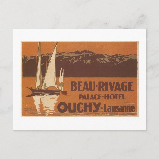 Beau Rivage Palace Hotel Ouchy Lausanne Vykort (Framsida)