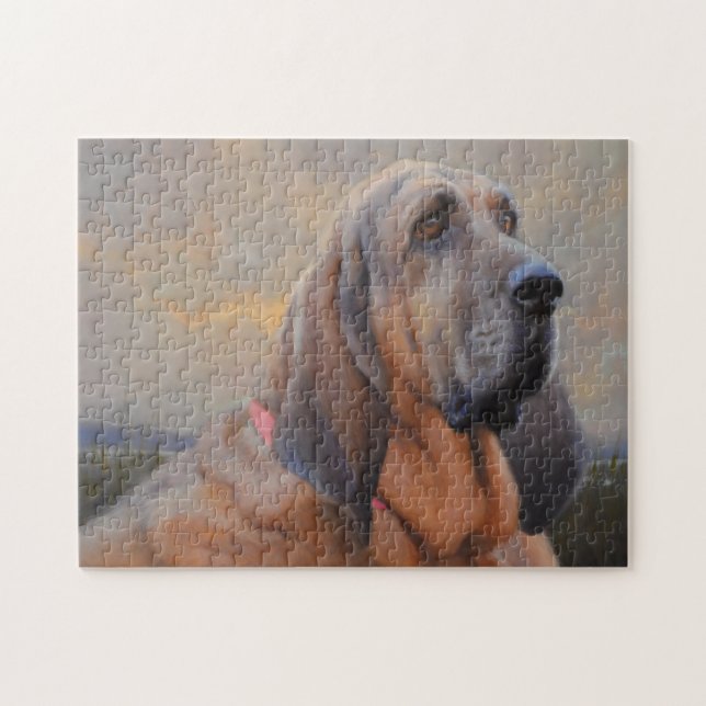 Beau the Blood Hound Puzzle Pussel (Horisontell)
