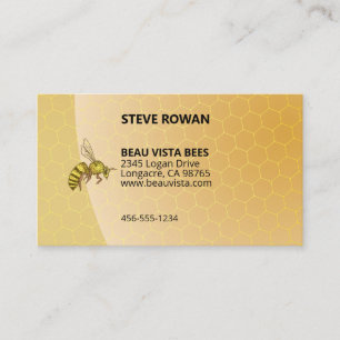 Beau Vista Bee Logotyp Professionell Visitkort