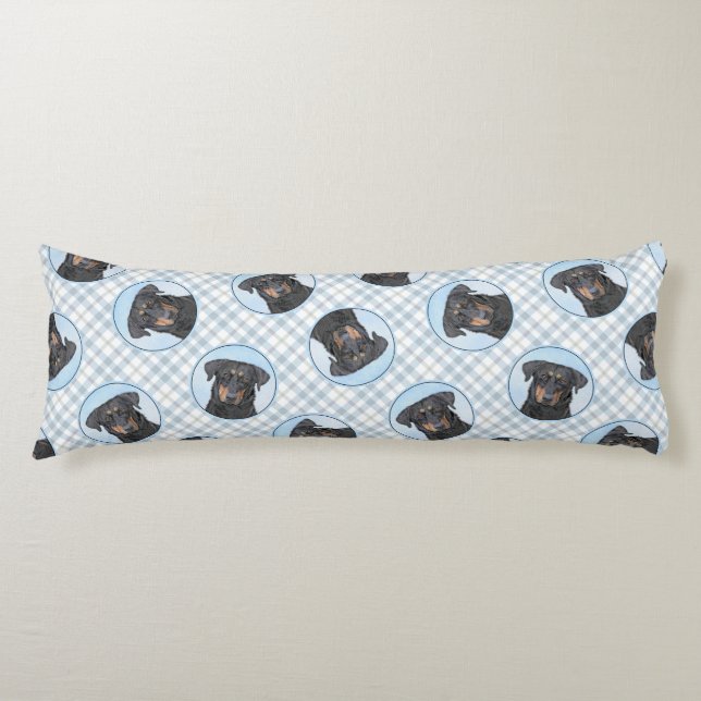 Beauceron Black and Tan Painting Sheepdog Hund Art Kroppskudde (Framsidan)