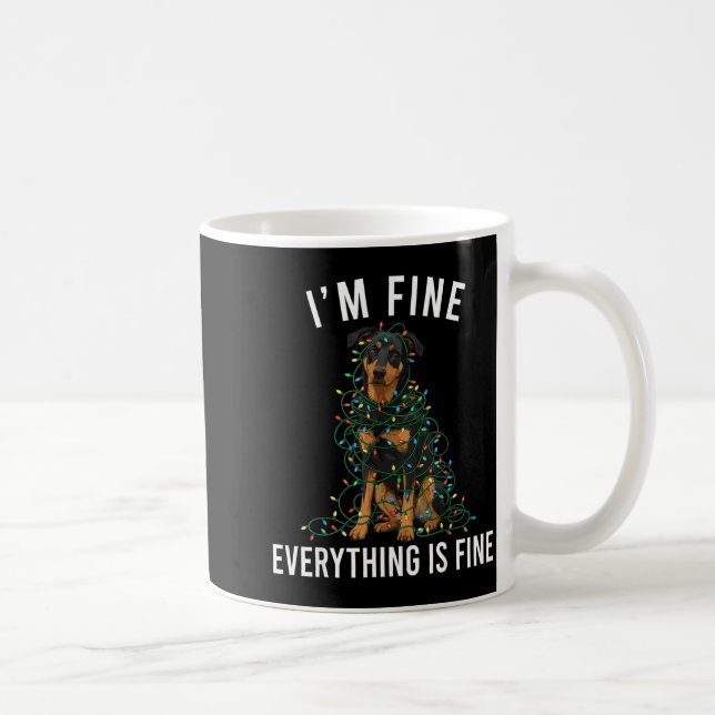 Beauceron Christmas I'm Fine Everything Is Fine  Kaffemugg (Höger)