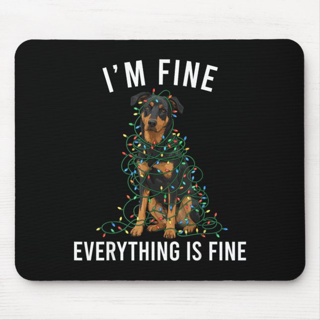 Beauceron Christmas I'm Fine Everything Is Fine  Musmatta (Framsidan)