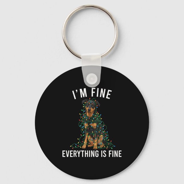 Beauceron Christmas I'm Fine Everything Is Fine  Nyckelring (Framsida)