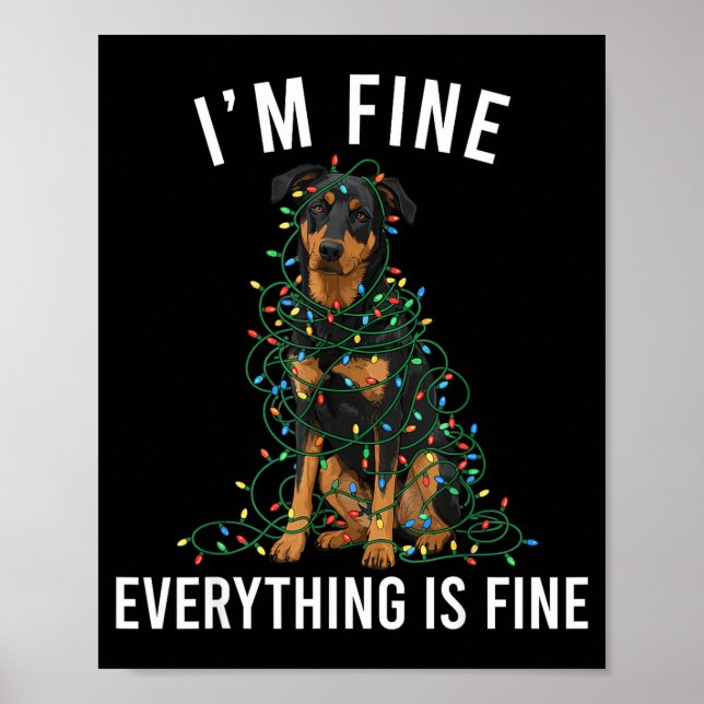 Beauceron Christmas I'm Fine Everything Is Fine  Poster (Framsidan)