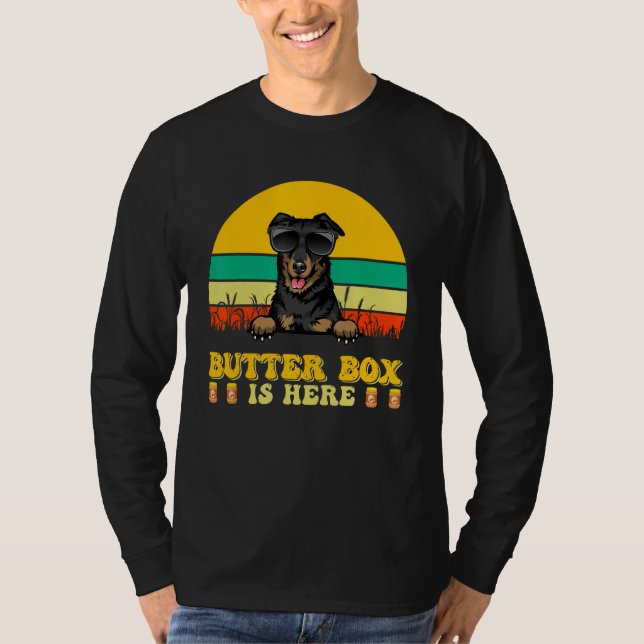Beauceron Dog Butter Box Is Here Father s Day T Shirt (Framsida)